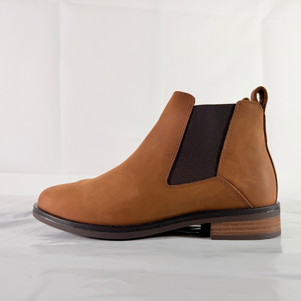 Clarks Memi Top‎ Women's Chelsea Boots Dark Tan Leather US 6 M